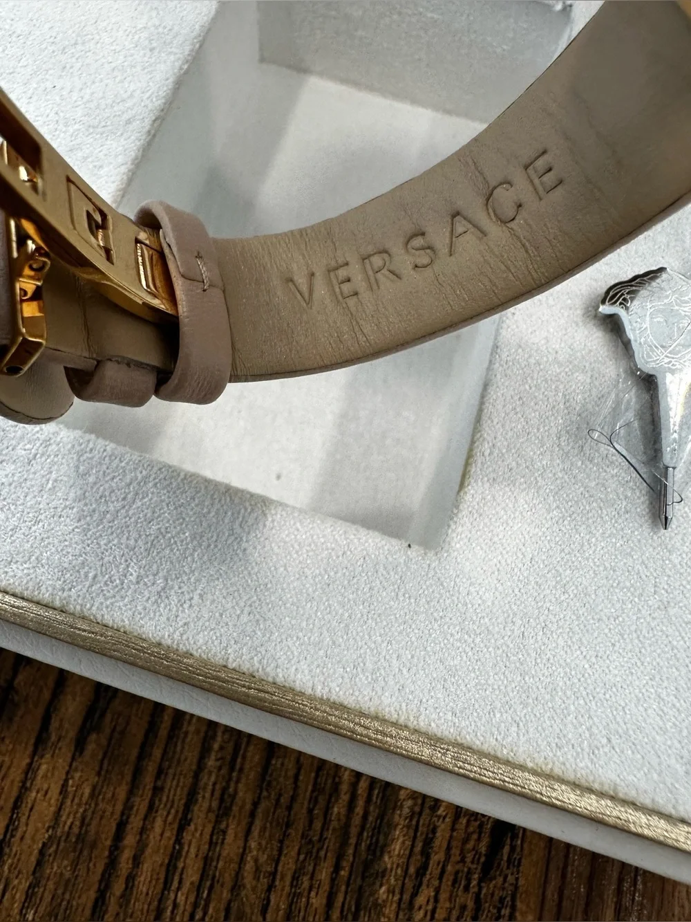 Versace Gold and Beige Women's Watch